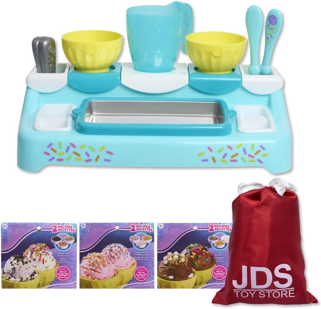 JDS Easy Baking Ice Cream Maker with Workstation, Includes Vanilla, Chocolate Ice Cream Mixes