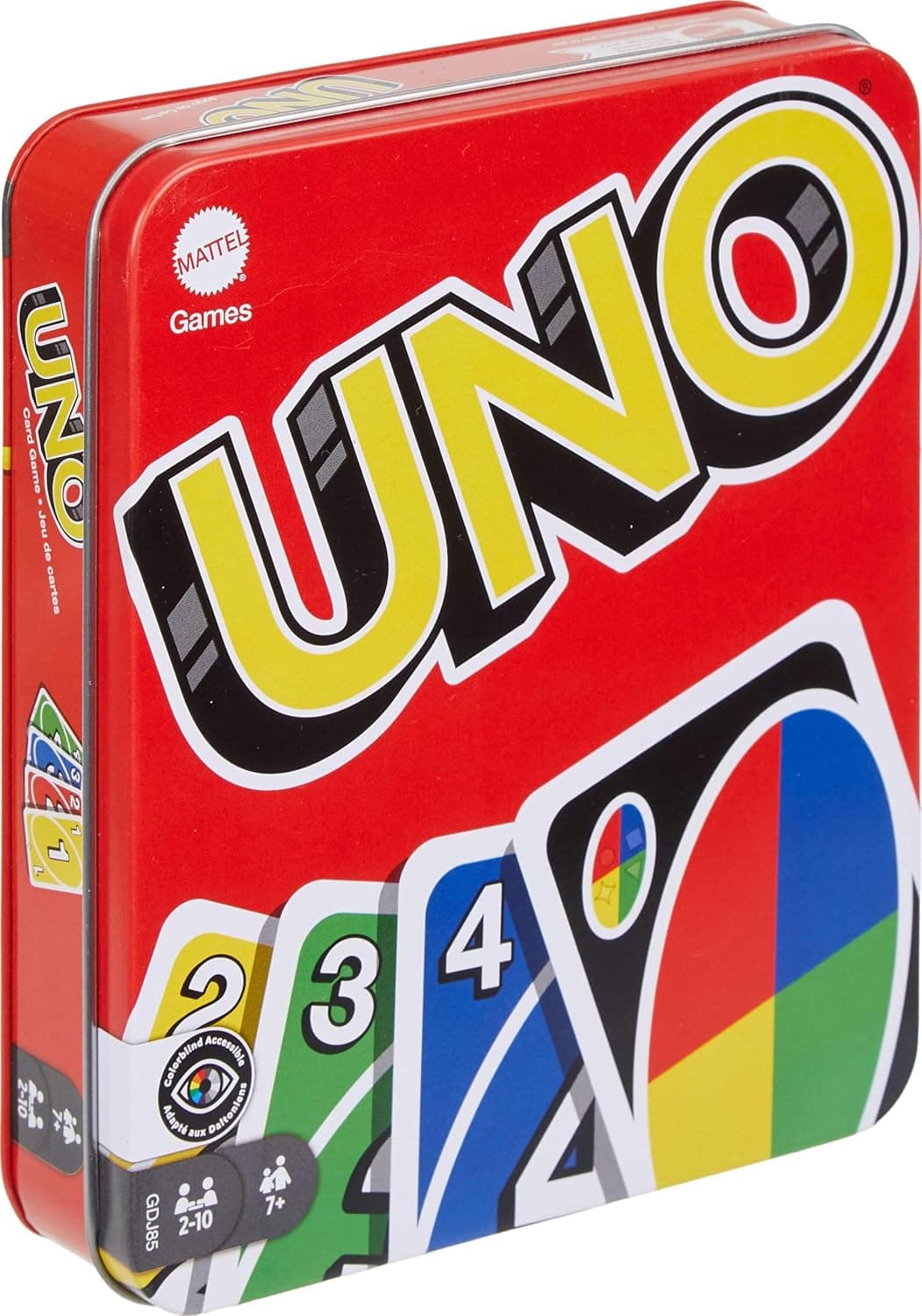 Mattel Games UNO Card Game in Travel & Storage Tin for Kid, Adult & Family Nights & Parties
